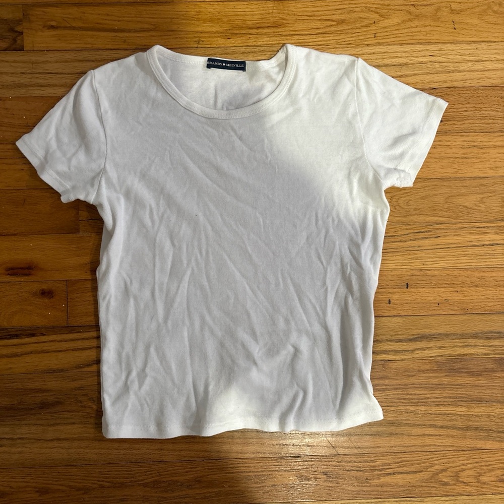 Brandy Melville white cotton baby tee